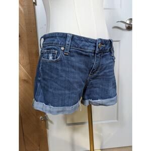Paige Jimmy Shorts Women 26 Stretch Denim Jean Cuffed 3" Inseam 9" Rise